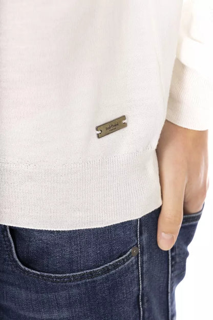 Baldinini Trend Weißer Stoff Herren Pullover