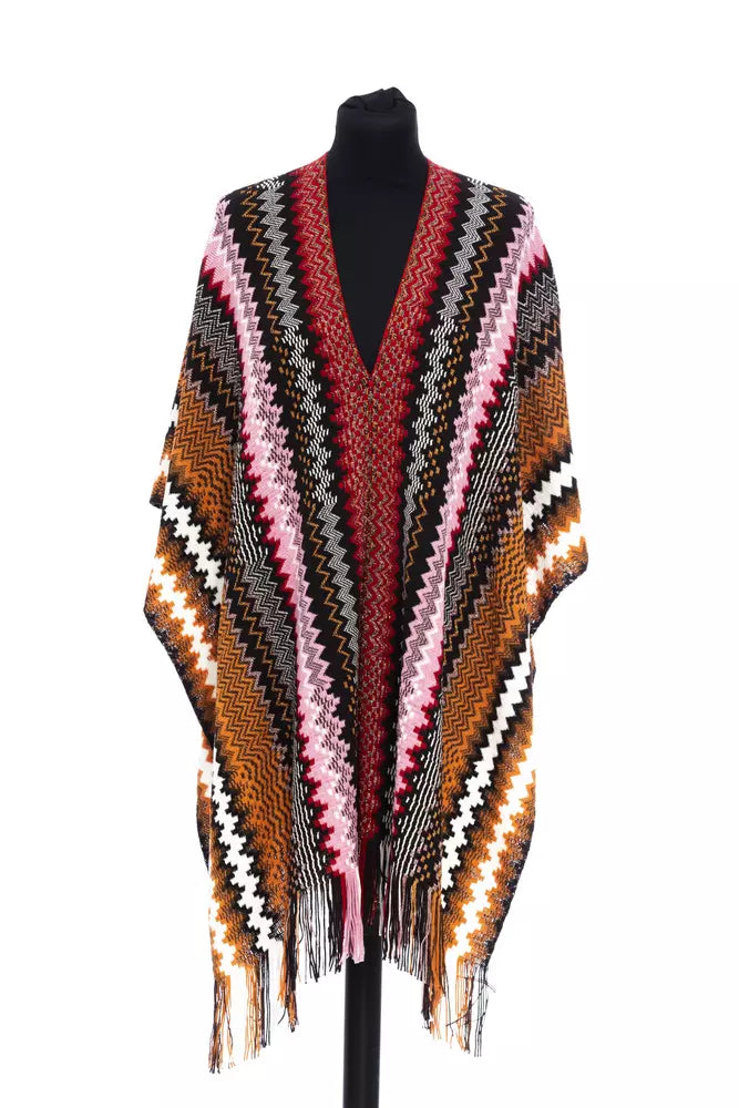 Missoni Mehrfarbiger Wollponcho für Damen