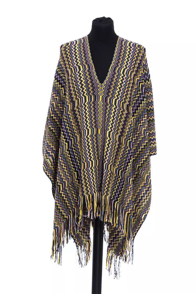 Missoni Mehrfarbiger Wollponcho für Damen