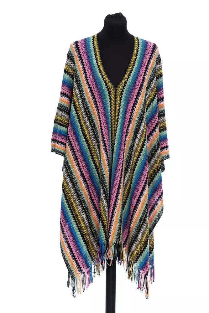 Missoni Mehrfarbiger Wollponcho für Damen