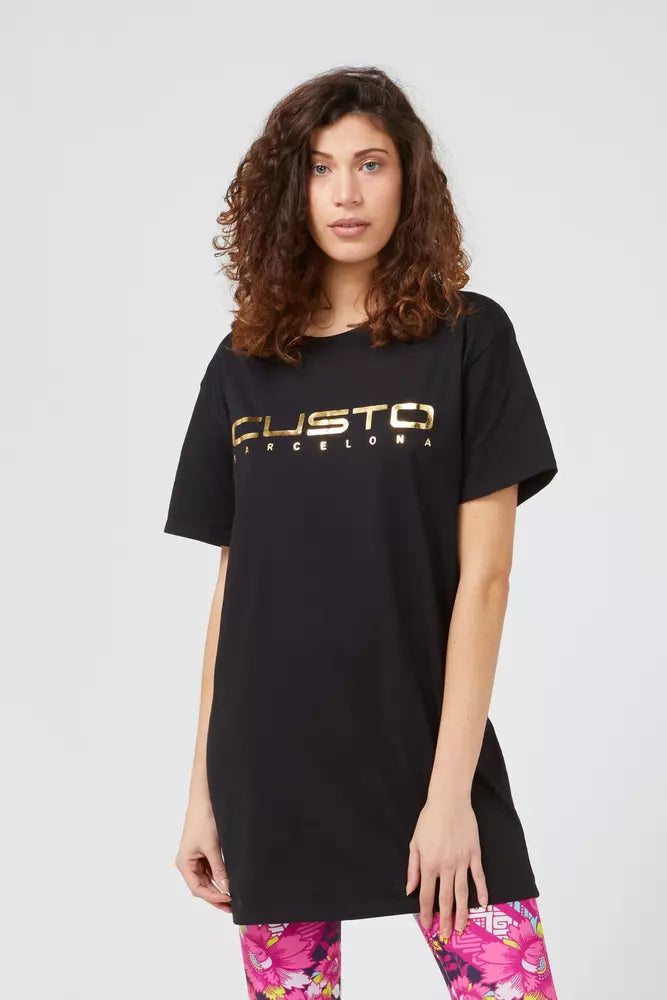 Custo Barcelona Schwarzes Baumwoll-T-Shirt für Damen