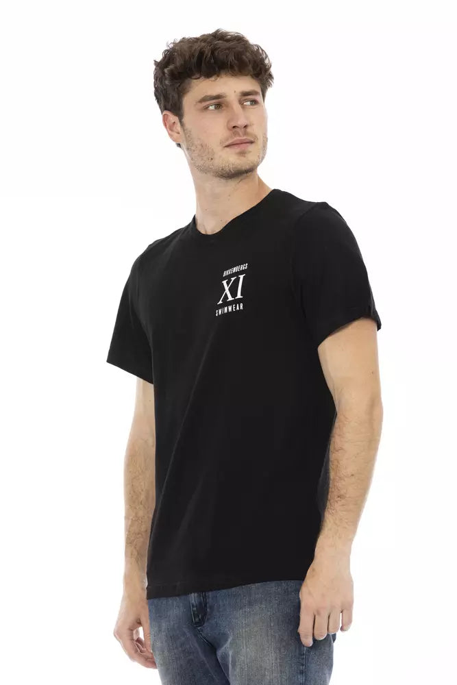 Bikkembergs Herren-T-Shirt aus schwarzer Baumwolle