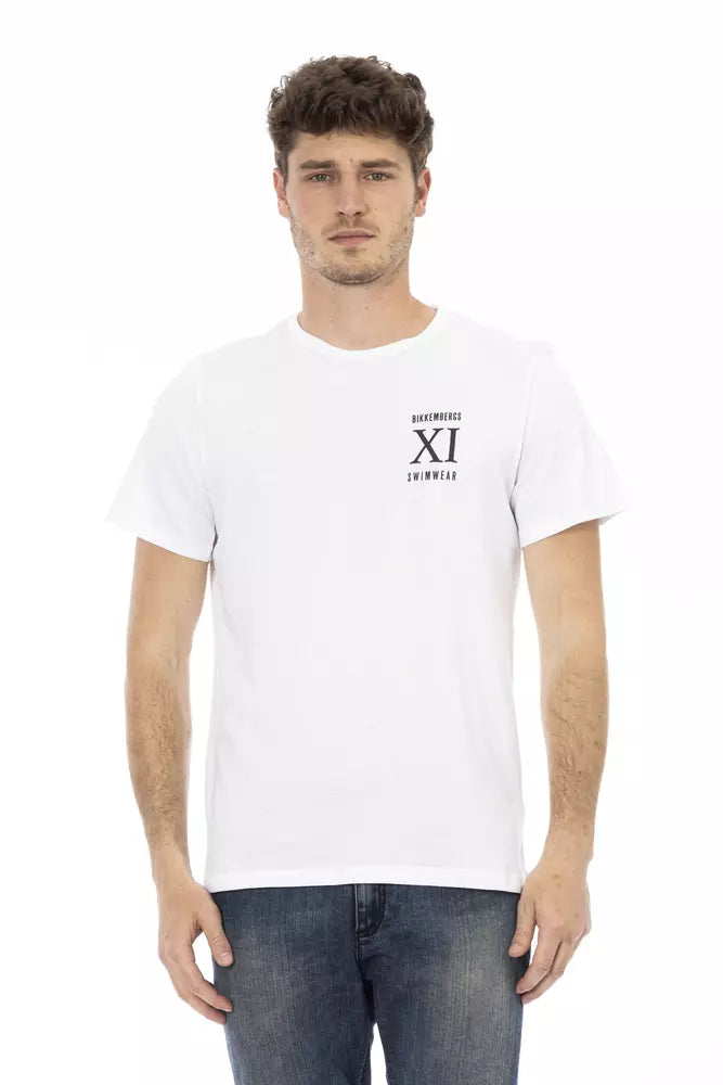 Bikkembergs Herren-T-Shirt aus weißer Baumwolle