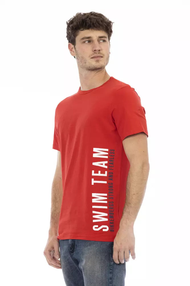 Bikkembergs Rotes Baumwoll-T-Shirt für Herren