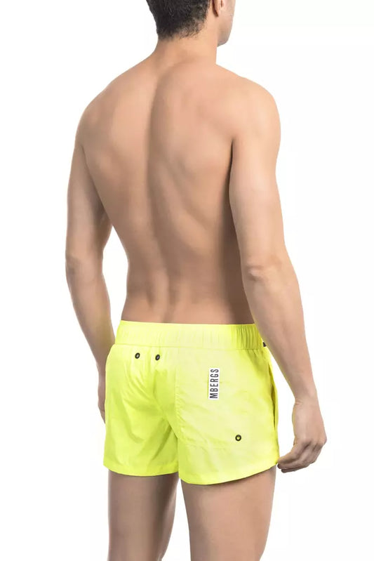 Bikkembergs Gelbe Polyamid-Badeshorts für Herren