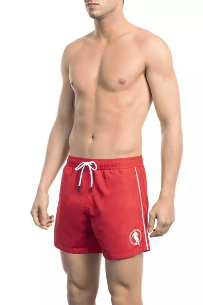 Bikkembergs – Rote Polyester-Badeshorts für Herren