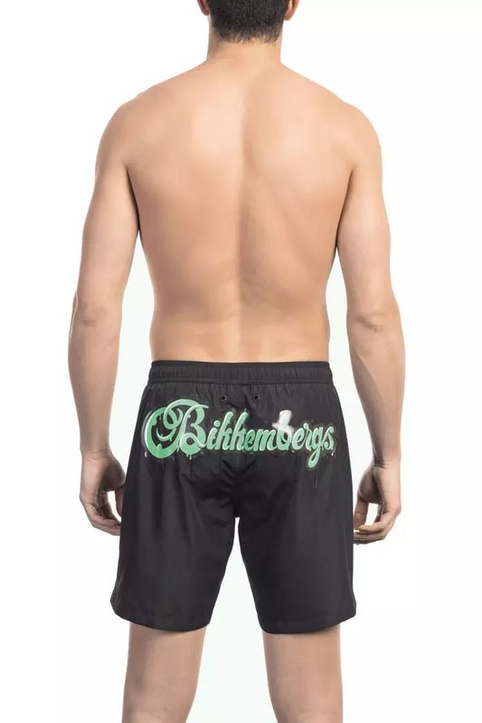 Bikkembergs – Schwarze Polyester-Badeshorts für Herren