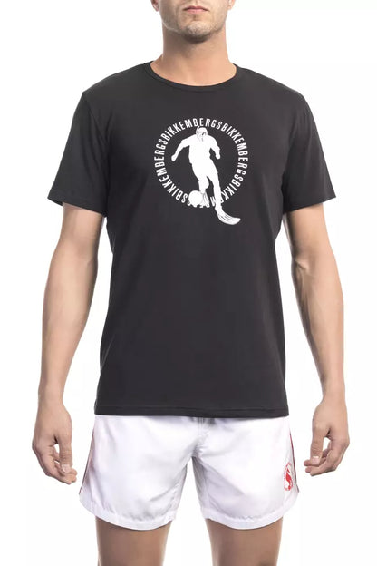 Bikkembergs Schwarzes Baumwoll-T-Shirt für Herren