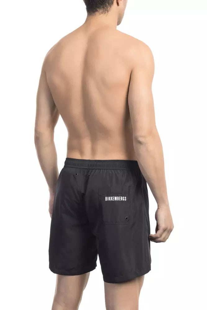Bikkembergs – Schwarze Polyester-Badeshorts für Herren