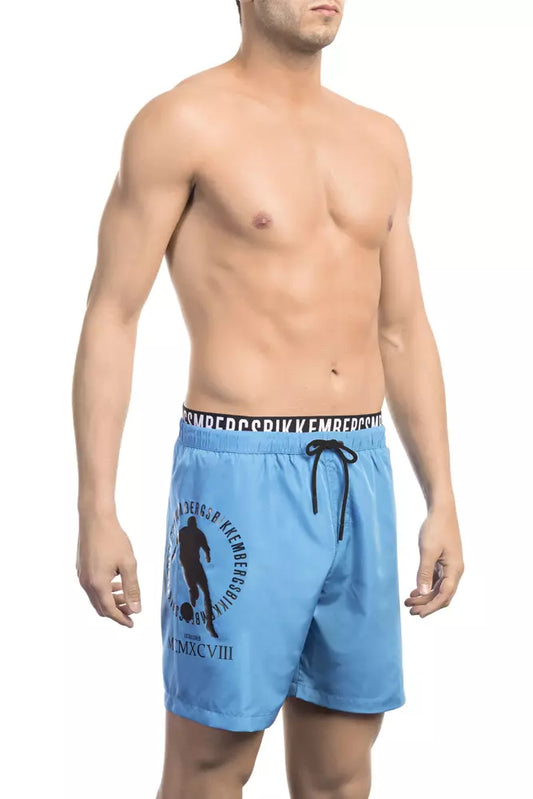 Bikkembergs Herren-Badeshorts aus hellblauem Polyester