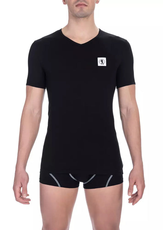 Bikkembergs Schwarzes Baumwoll-T-Shirt für Herren