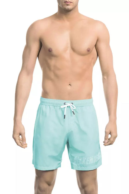 Bikkembergs Hellblaue Polyester-Badeshorts für Herren