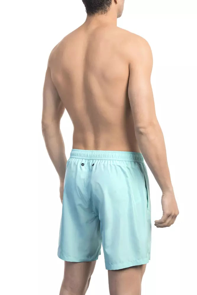 Bikkembergs Hellblaue Polyester-Badeshorts für Herren