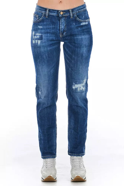 Frankie Morello Damenjeans aus blauer Baumwolle