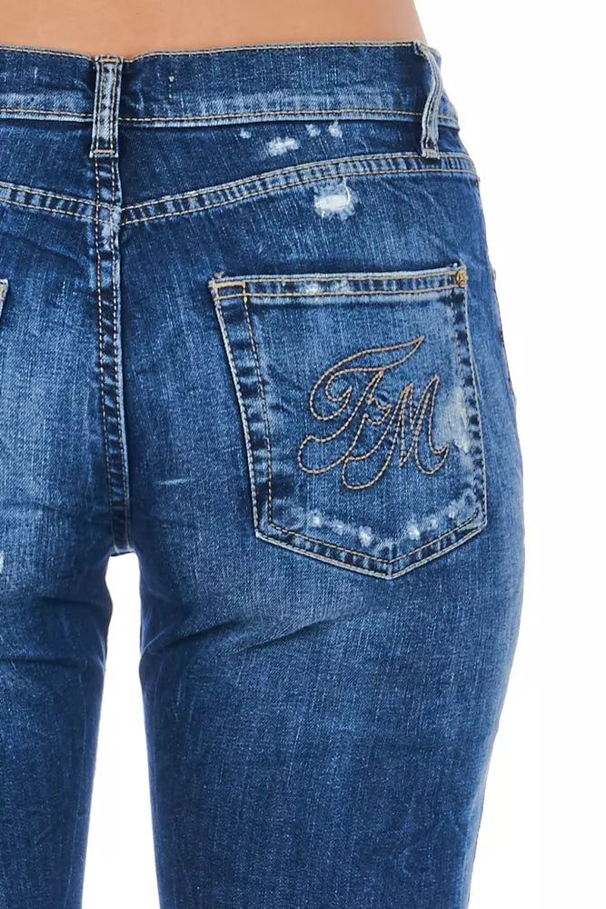 Frankie Morello Damenjeans aus blauer Baumwolle