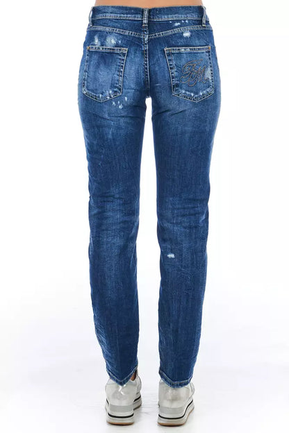 Frankie Morello Damenjeans aus blauer Baumwolle