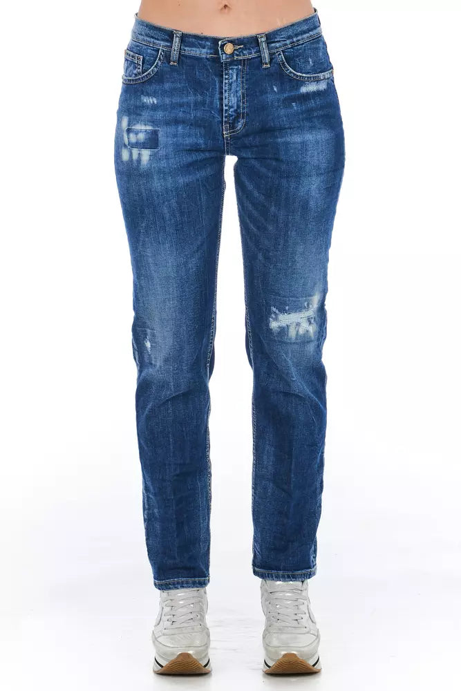 Frankie Morello Damenjeans aus blauer Baumwolle