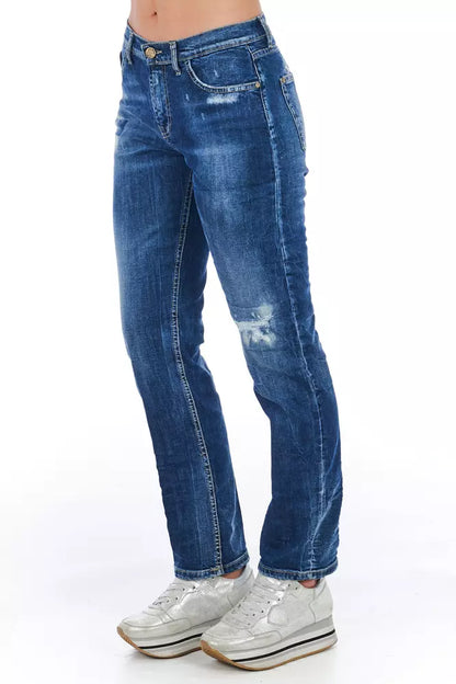 Frankie Morello Damenjeans aus blauer Baumwolle