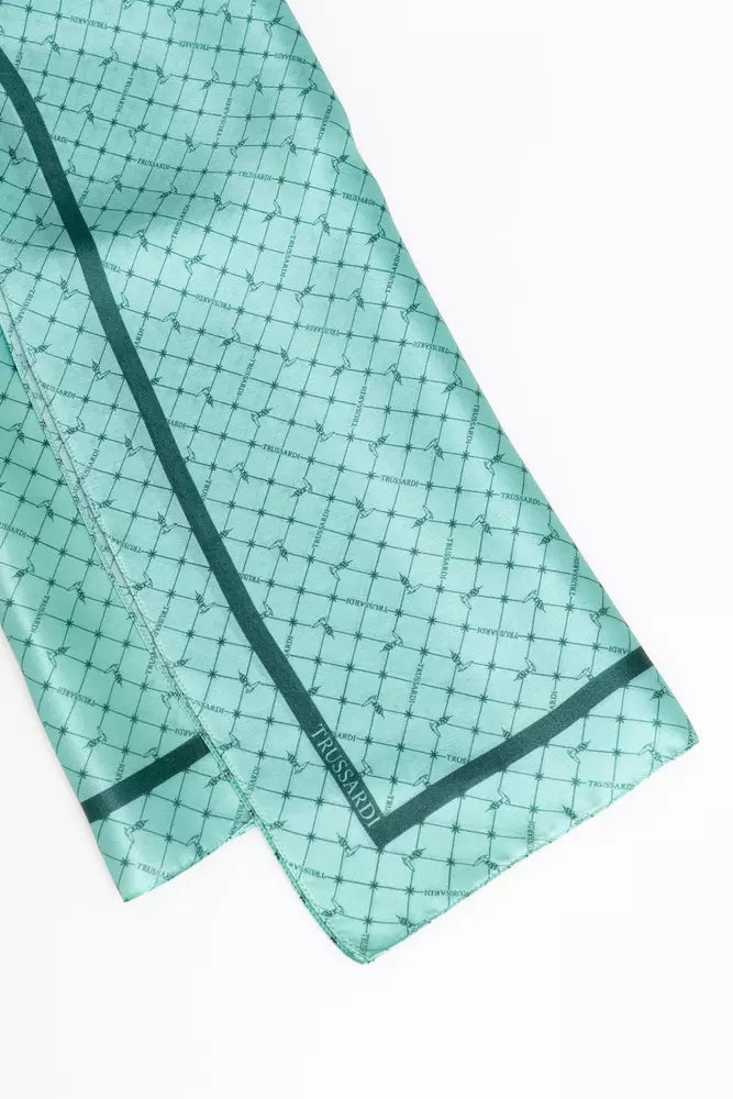 Trussardi Hellblauer Seidenschal für Damen