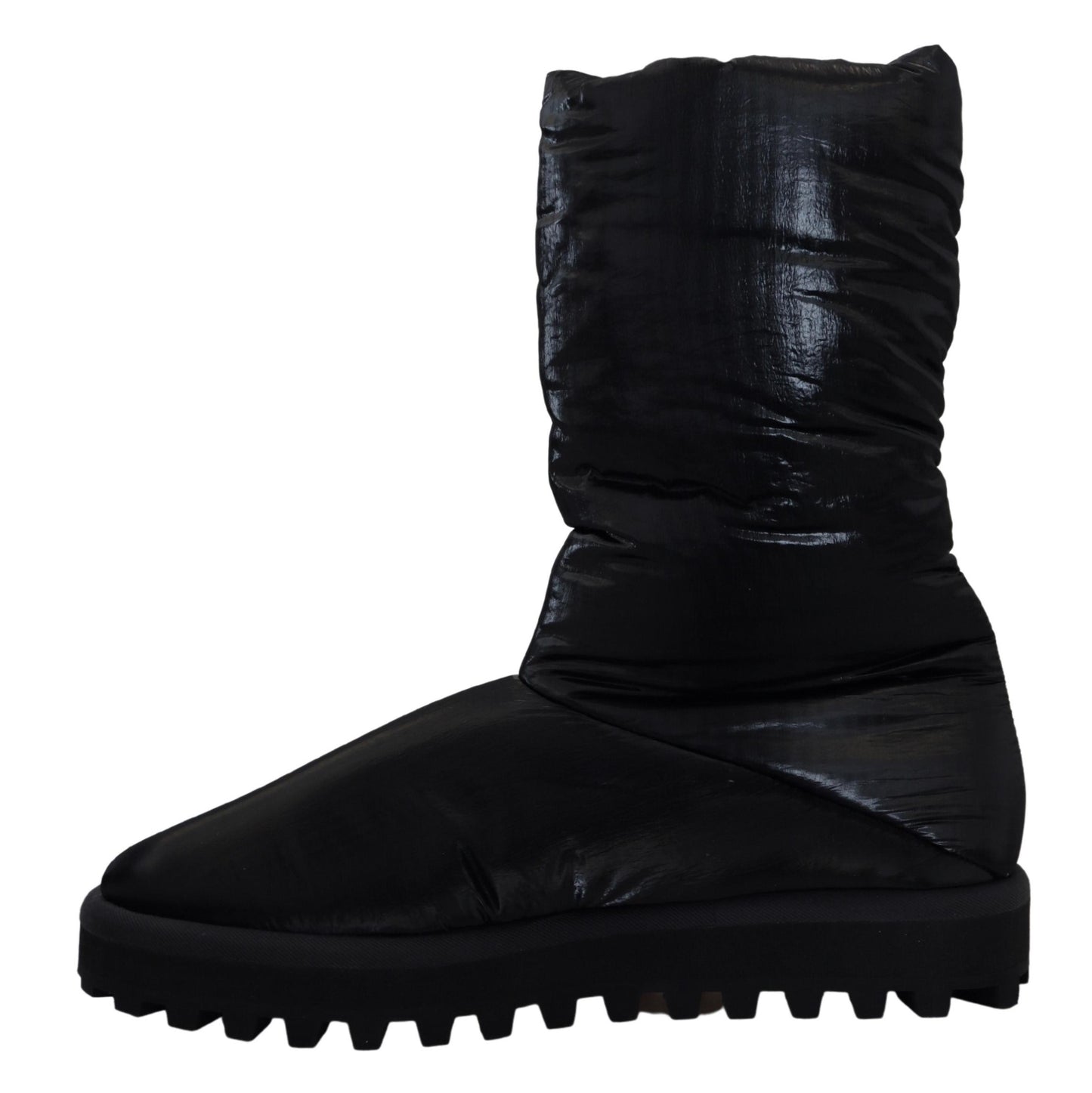 Dolce &amp; Gabbana – Schwarze, gepolsterte Winterschuhe mit Wadenmitte
