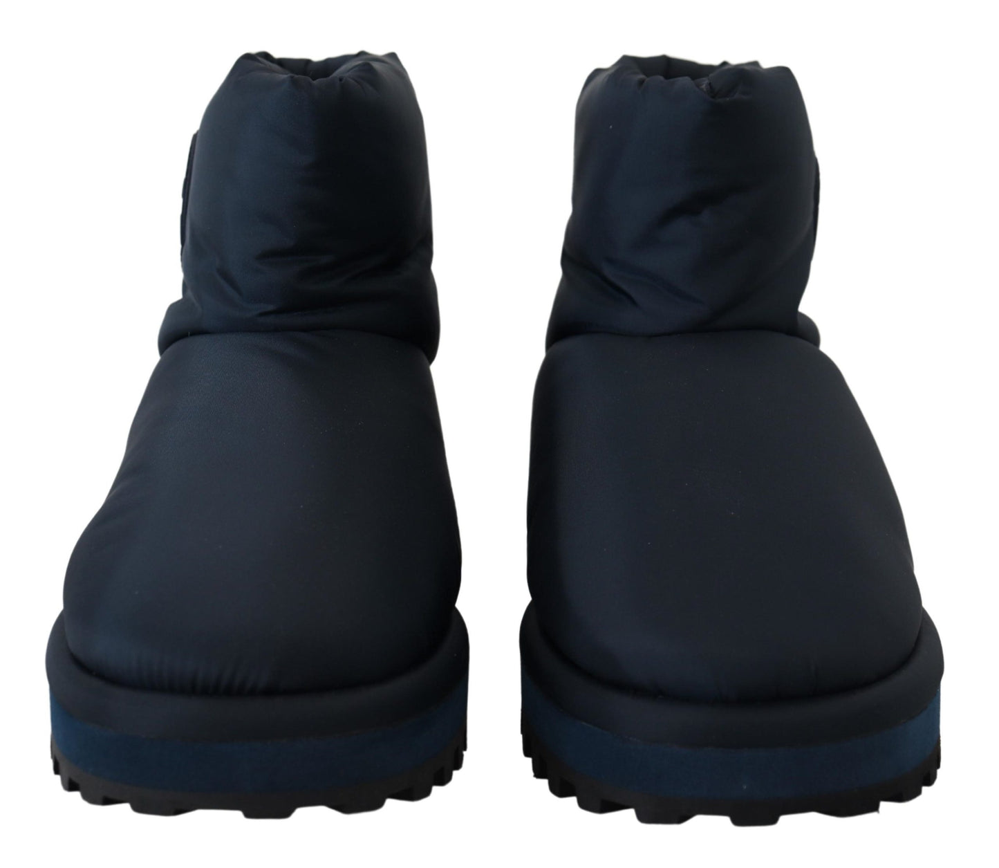 Dolce &amp; Gabbana – Blaue Nylonstiefel, gepolsterte Wadenschuhe