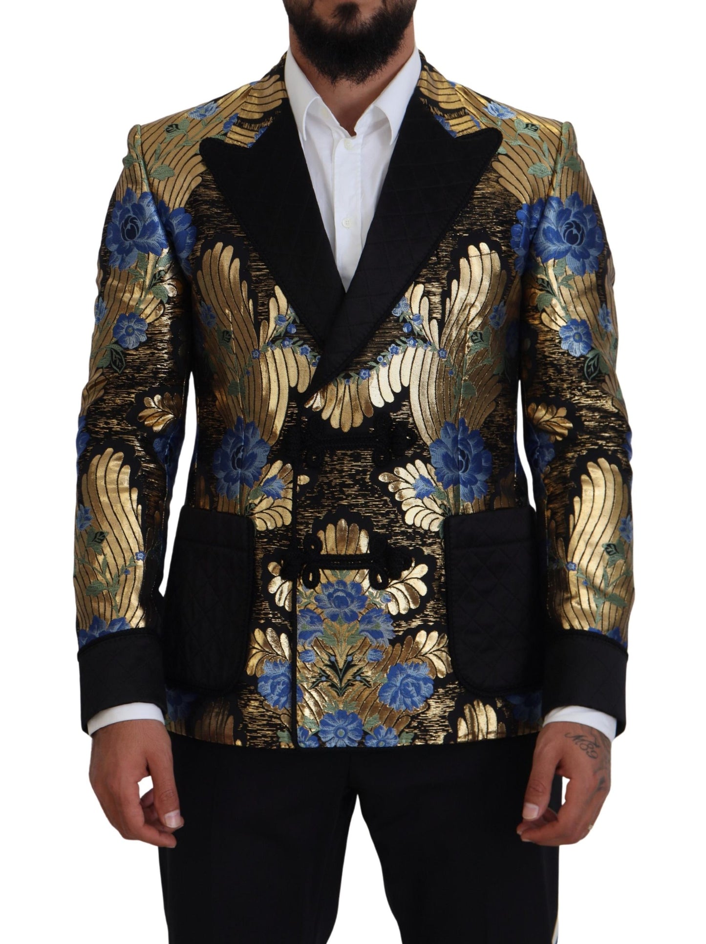 Dolce &amp; Gabbana – Zweireihiger Blazer aus goldenem Lurex