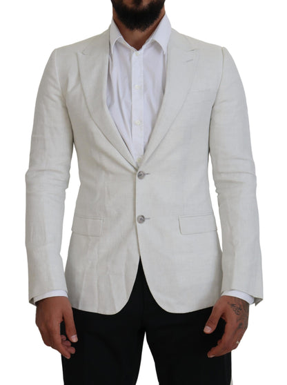 Dolce &amp; Gabbana – Slim Fit-Blazer aus weißem Leinen