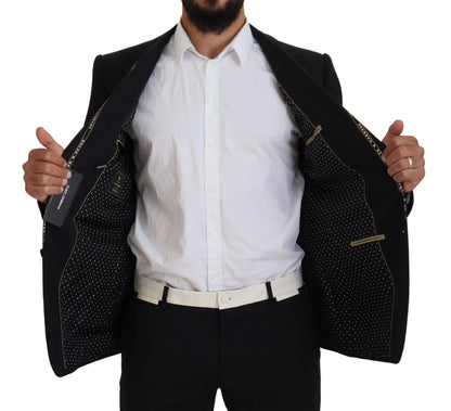 Dolce &amp; Gabbana – Schwarzer Slim Fit-Blazer aus Wollstretch