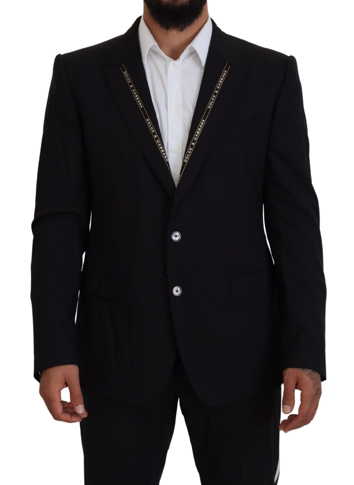 Dolce &amp; Gabbana – Schwarzer Slim Fit-Blazer aus Wollstretch