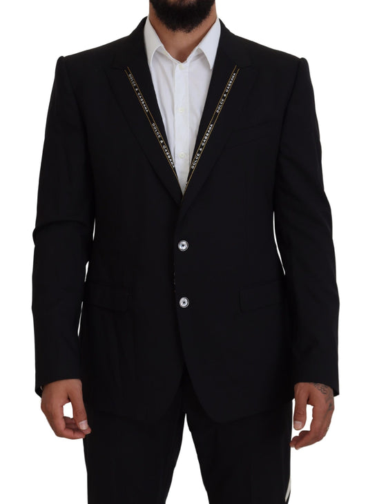 Dolce &amp; Gabbana – Schwarzer Slim Fit-Blazer aus Wollstretch