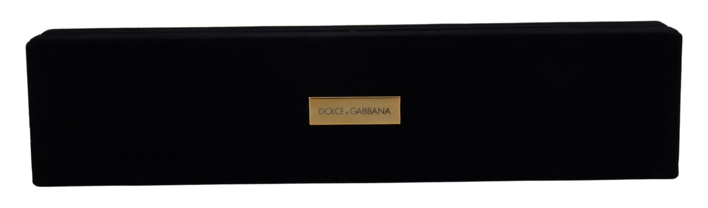 Dolce &amp; Gabbana – Aufbewahrungsbox für Armbänder und Schmuck aus schwarzem Samt mit Logo-Plakette