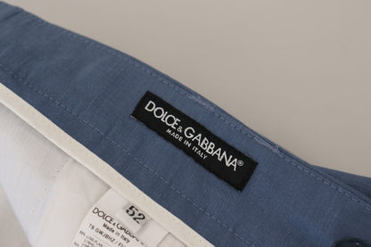 Dolce &amp; Gabbana – Blaue Chinohose aus Leinen