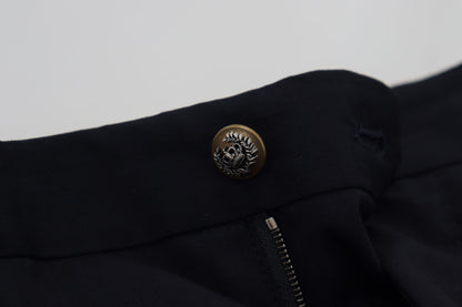 Dolce &amp; Gabbana – Schmale Anzughose aus schwarzer Wolle