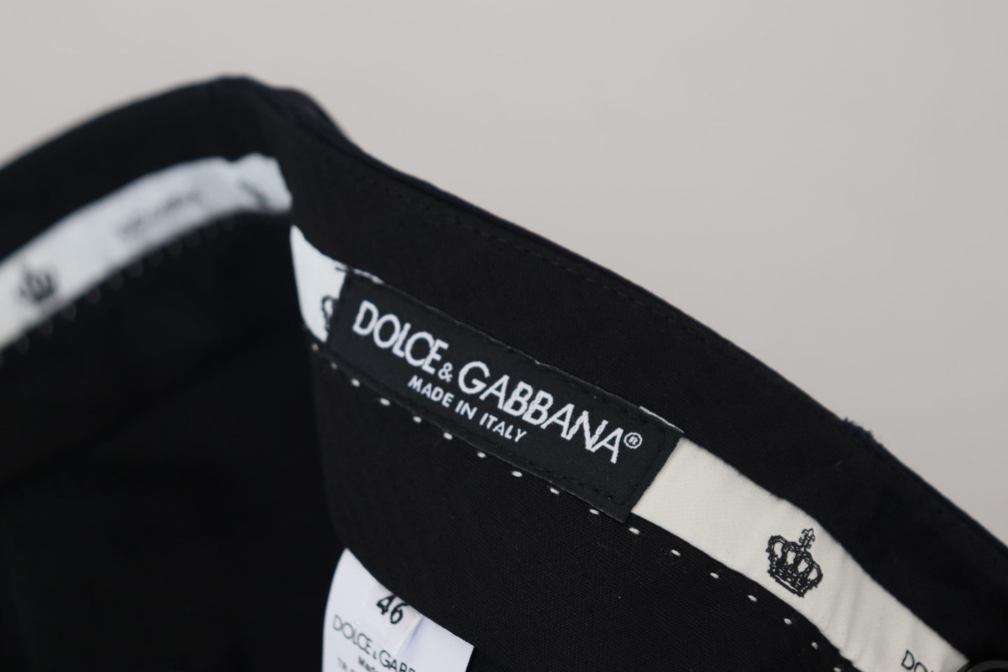 Dolce &amp; Gabbana – Schmale Anzughose aus schwarzer Wolle