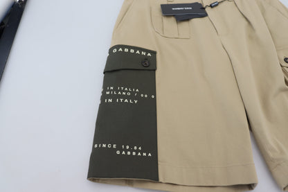 Dolce &amp; Gabbana – Beige Cargo-Bermudashorts aus Baumwolle