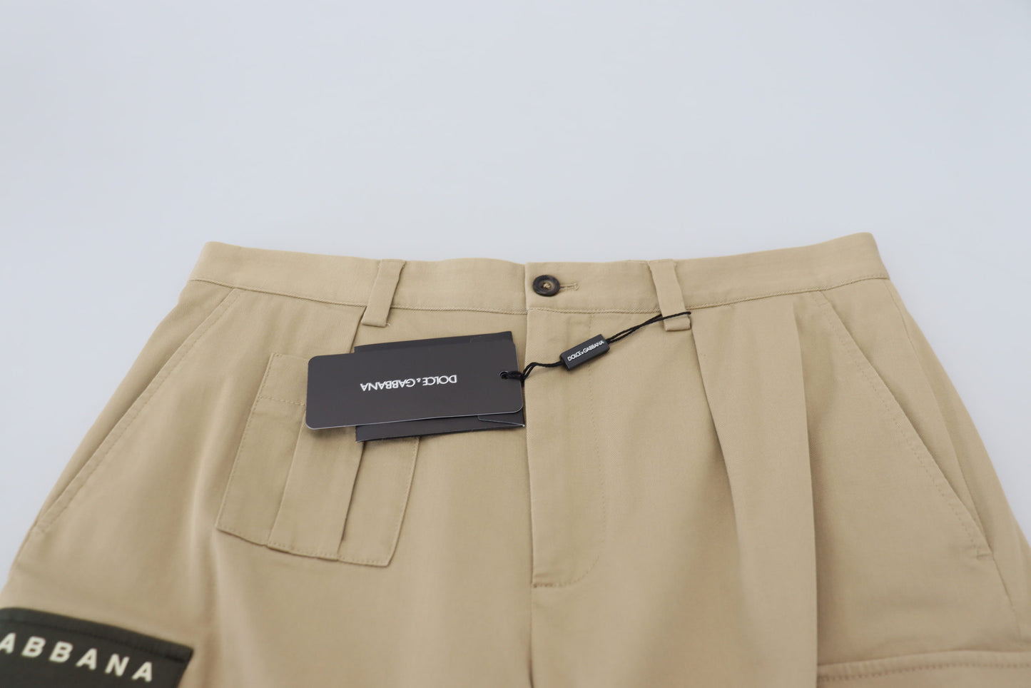 Dolce &amp; Gabbana – Beige Cargo-Bermudashorts aus Baumwolle