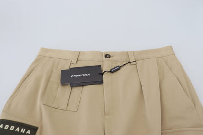 Dolce &amp; Gabbana – Beige Cargo-Bermudashorts aus Baumwolle
