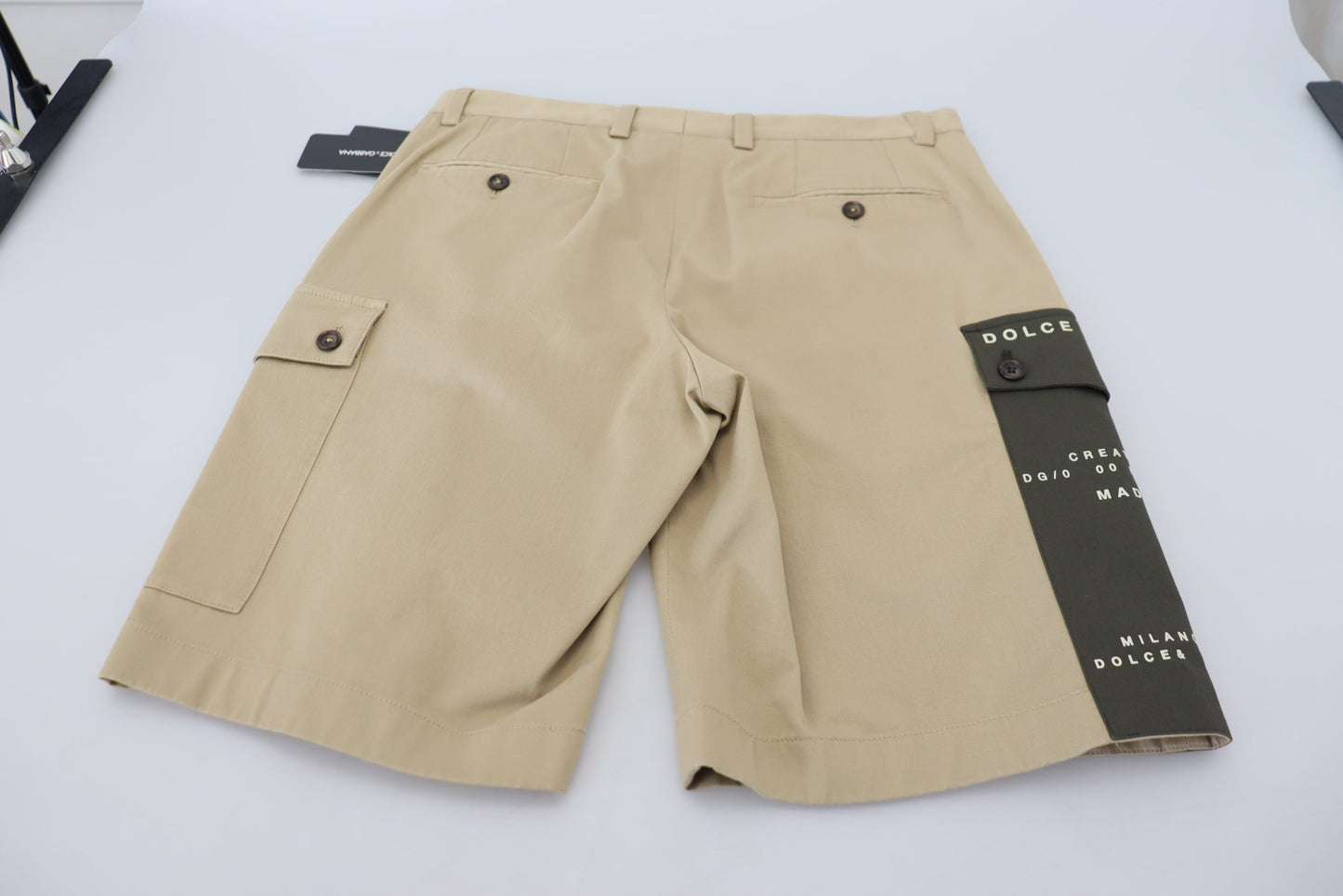 Dolce &amp; Gabbana – Beige Cargo-Bermudashorts aus Baumwolle
