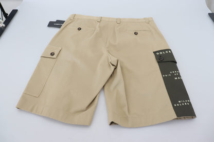 Dolce &amp; Gabbana – Beige Cargo-Bermudashorts aus Baumwolle