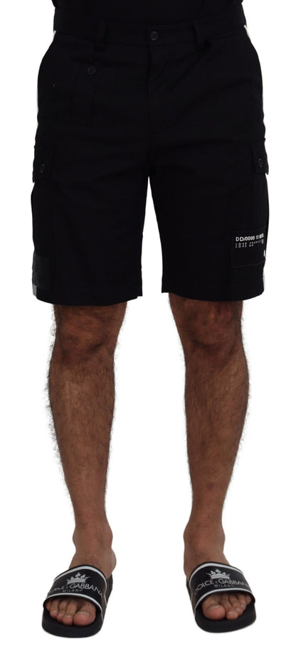 Dolce &amp; Gabbana – Schwarze Bermuda-Cargo-Freizeitshorts