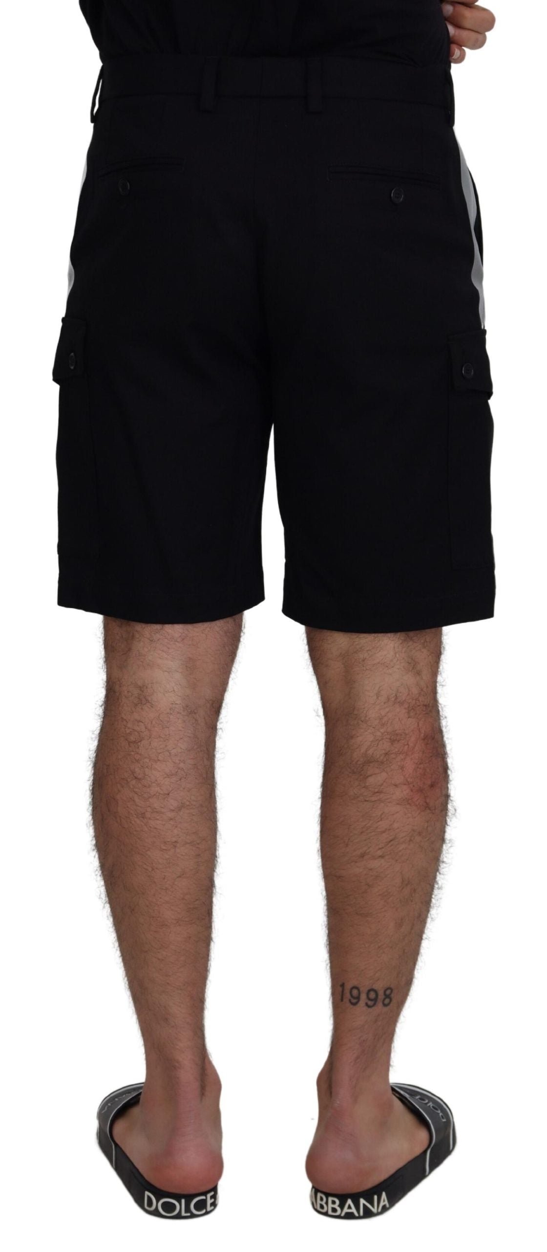 Dolce &amp; Gabbana – Schwarze Bermuda-Cargo-Freizeitshorts
