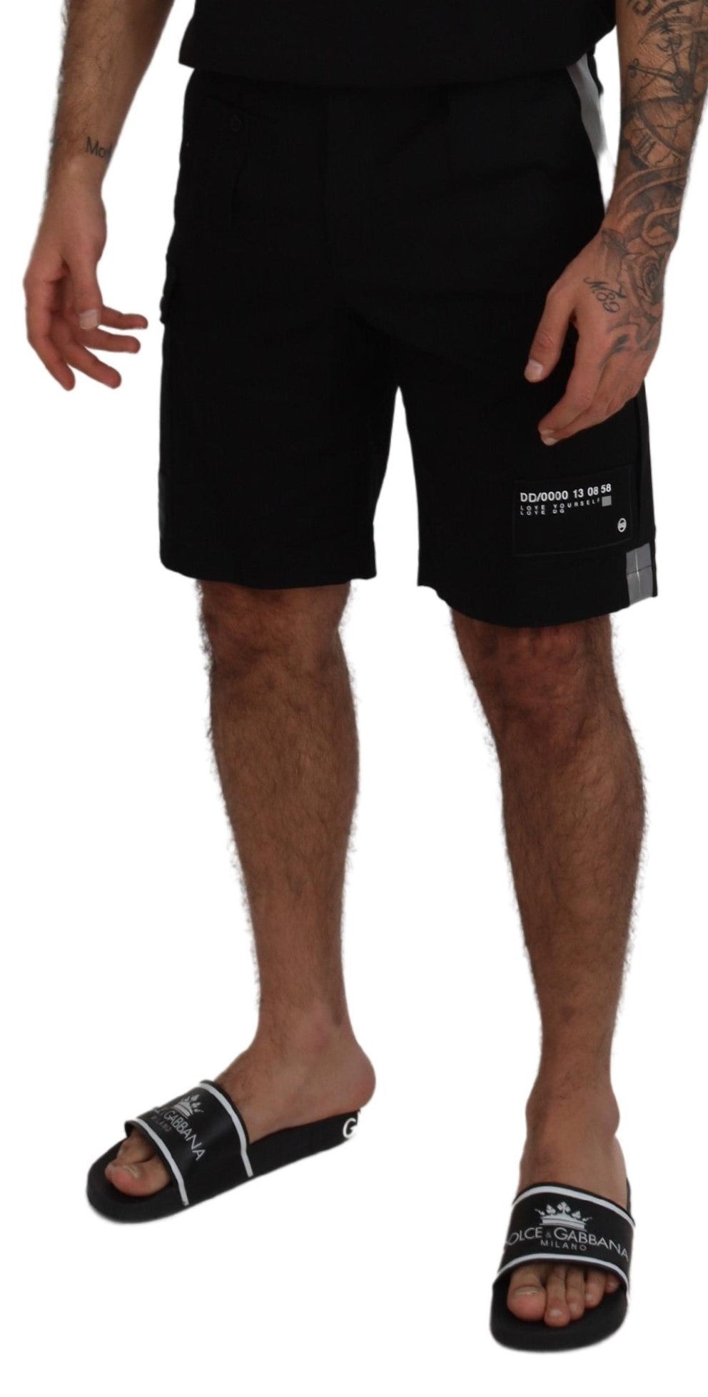 Dolce &amp; Gabbana – Schwarze Bermuda-Cargo-Freizeitshorts