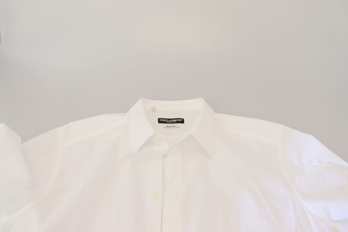 Dolce &amp; Gabbana – Slim Fit – Weißes, formelles Hemd aus Baumwolle in GOLD