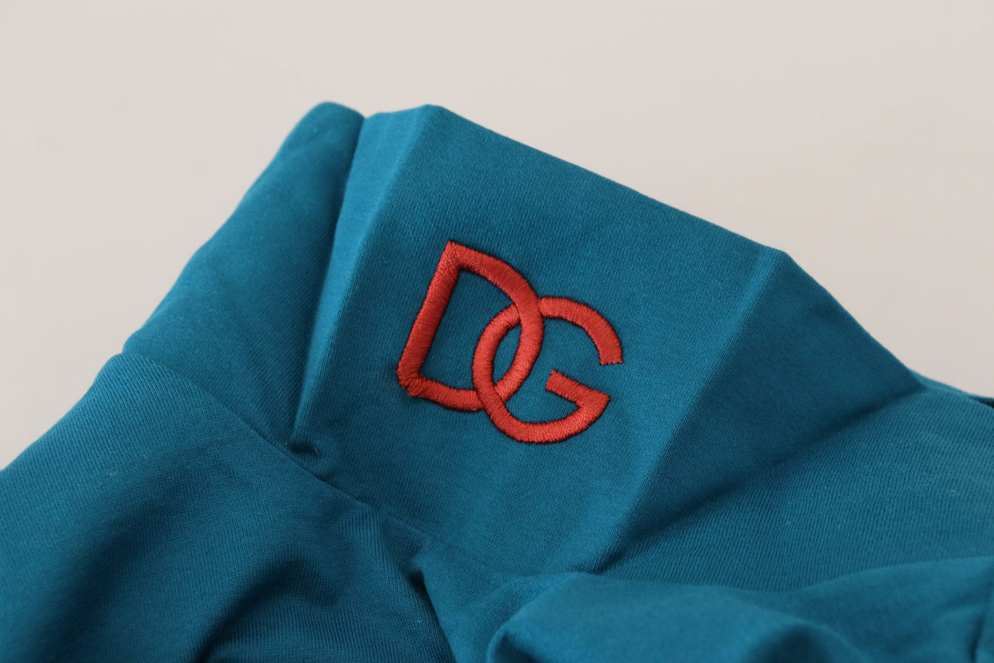 Dolce &amp; Gabbana – Schmaler Pullover aus Baumwolle mit Kragen in Blau