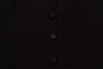 Dolce &amp; Gabbana – Dunkelblaue Weste aus Wollstretch