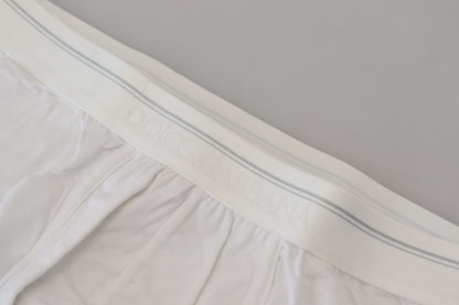 Dolce &amp; Gabbana – Boxershorts aus weißer Baumwollmischung in normaler Größe