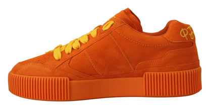 Dolce &amp; Gabbana Pj Tucker Sneakers aus orangefarbenem Leder