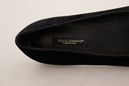 Dolce &amp; Gabbana – Schwarze Slipper mit Herz-Jesu-Patch