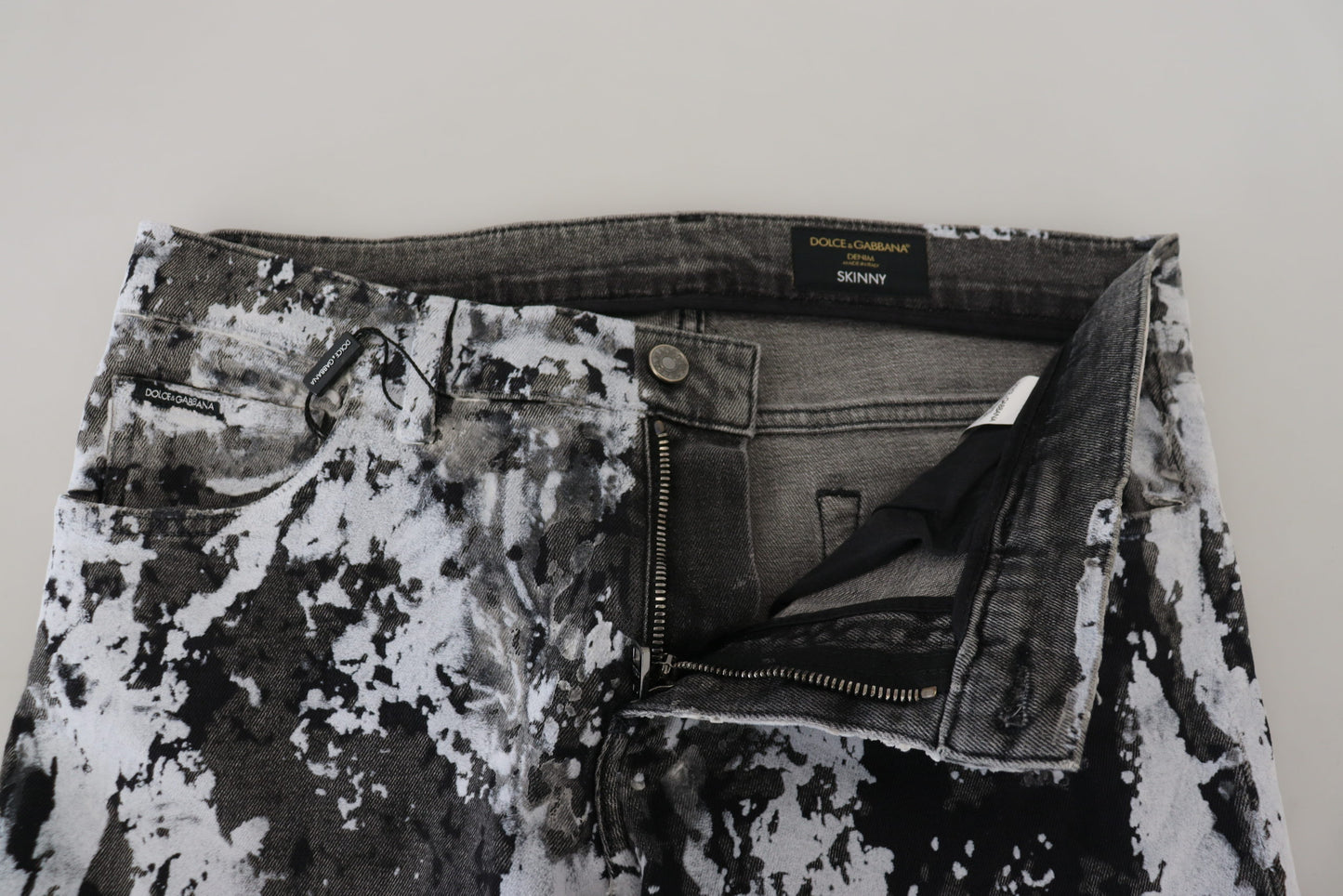 Dolce &amp; Gabbana – Mehrfarbige Skinny-Jeans aus Baumwolle mit Batikmuster