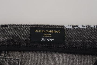 Dolce &amp; Gabbana – Mehrfarbige Skinny-Jeans aus Baumwolle mit Batikmuster